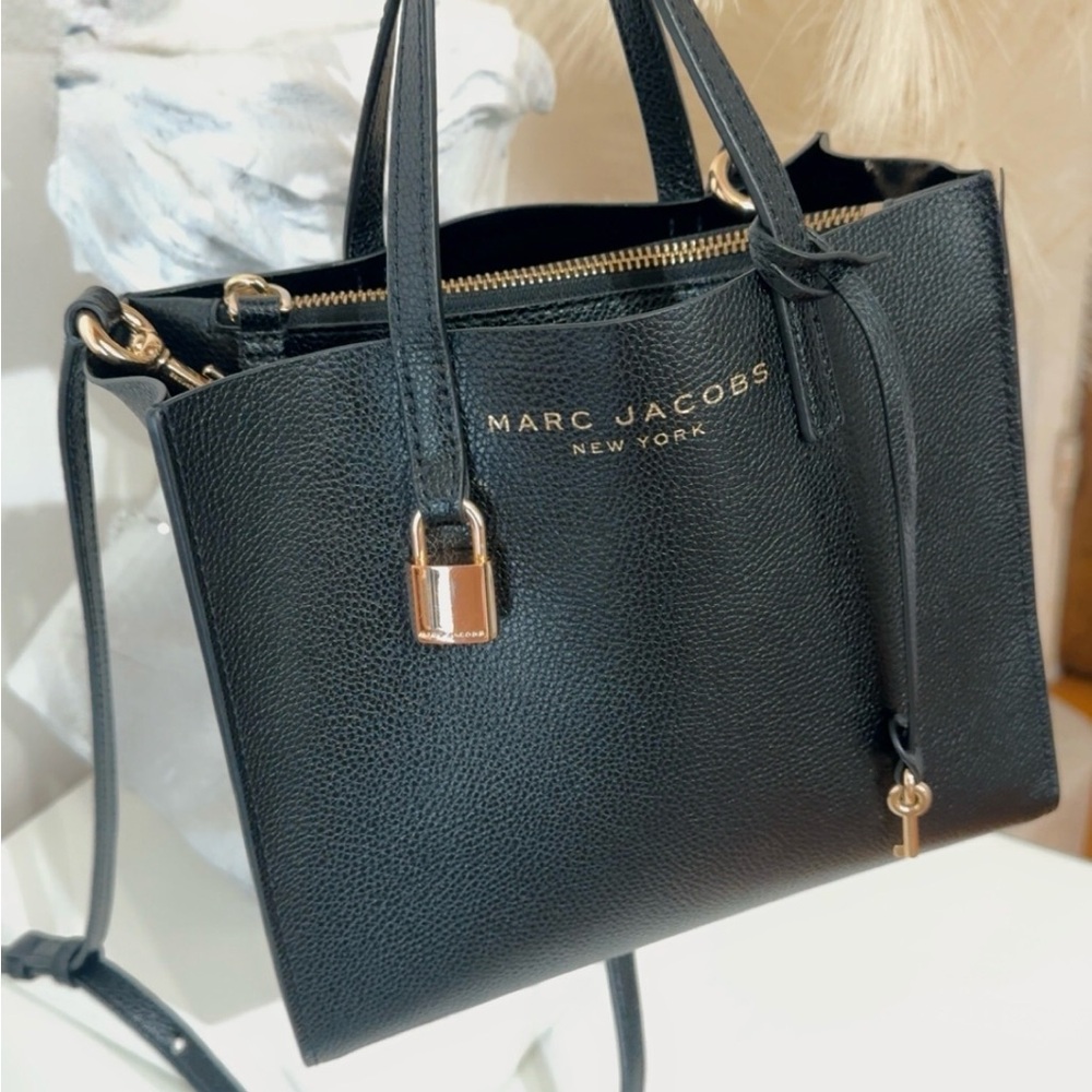 Marc Jacobs Black Leather Tote Bag